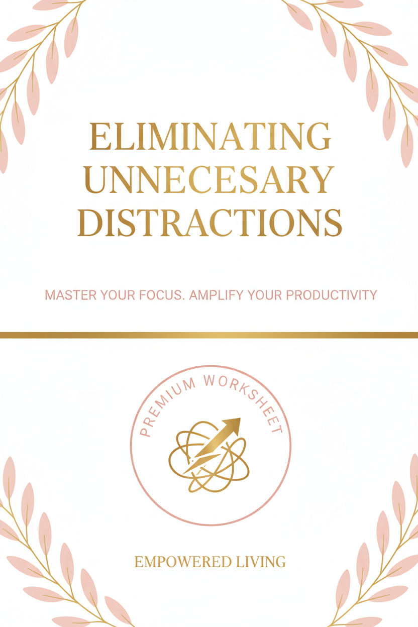 Eliminating Unnecessary Distractions Worksheet Cover